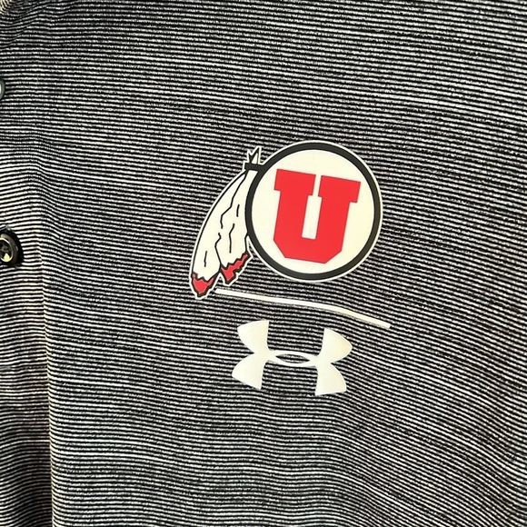 Under Armour Utah Utes Men’s Gray Polo Moisture-Wicking Shirt Size Large - Picture 5 of 8